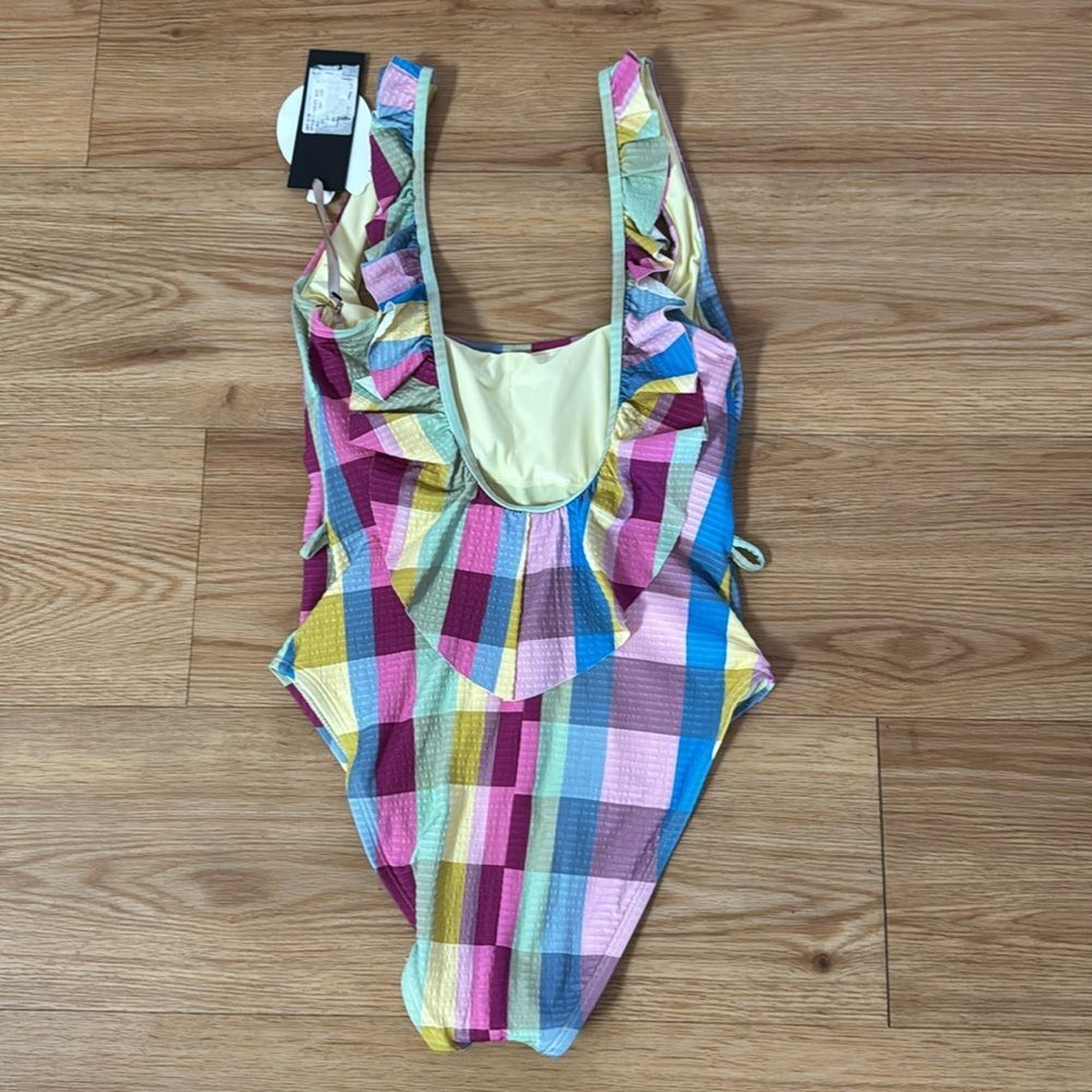 Jess Southern X Gianni Bini Women's Plaid Scoop One Piece Bathing Suit Small New - Picture 4 of 8
